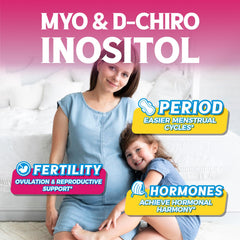 Vitalibre Inositol capsules closeup highlights Myo-Inositol and D-Chiro Inositol ratio benefits.