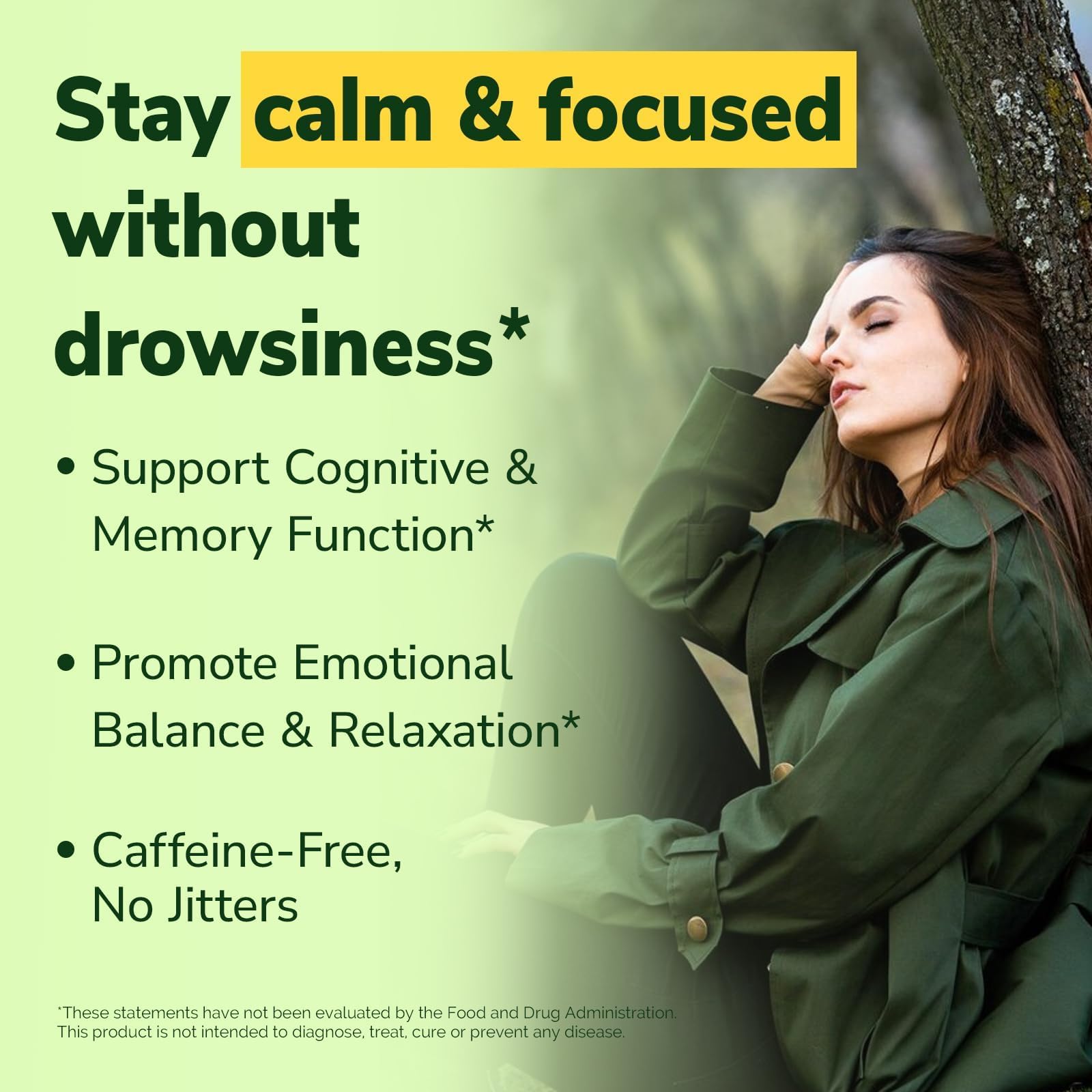 Vitalibre L-Theanine packaging with Ashwagandha signals mood balance support.