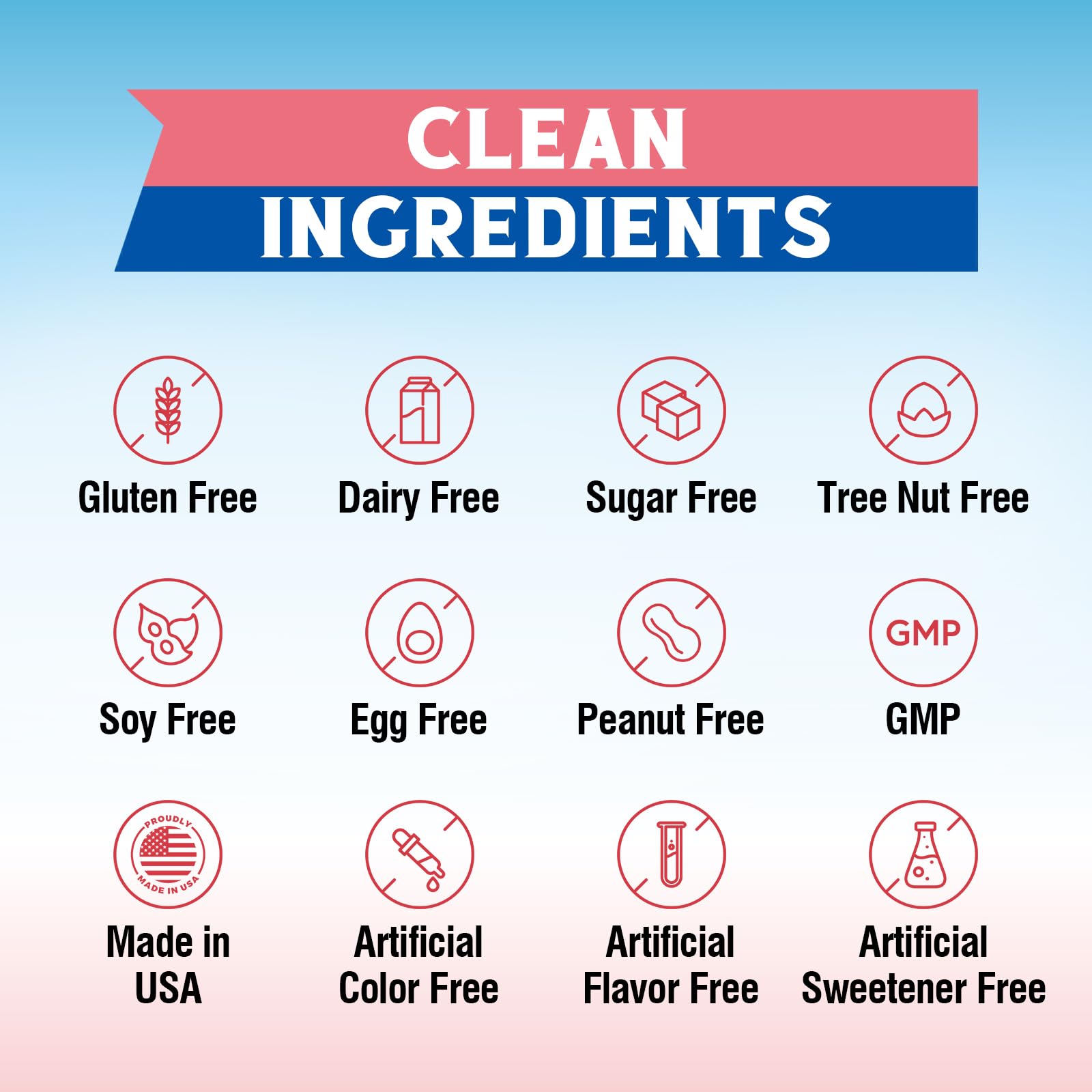 Vitalibre label close-up showing ingredients and no sugar