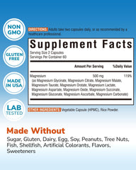 Vitalibre magnesium capsules closeup; premium chelated forms for absorption