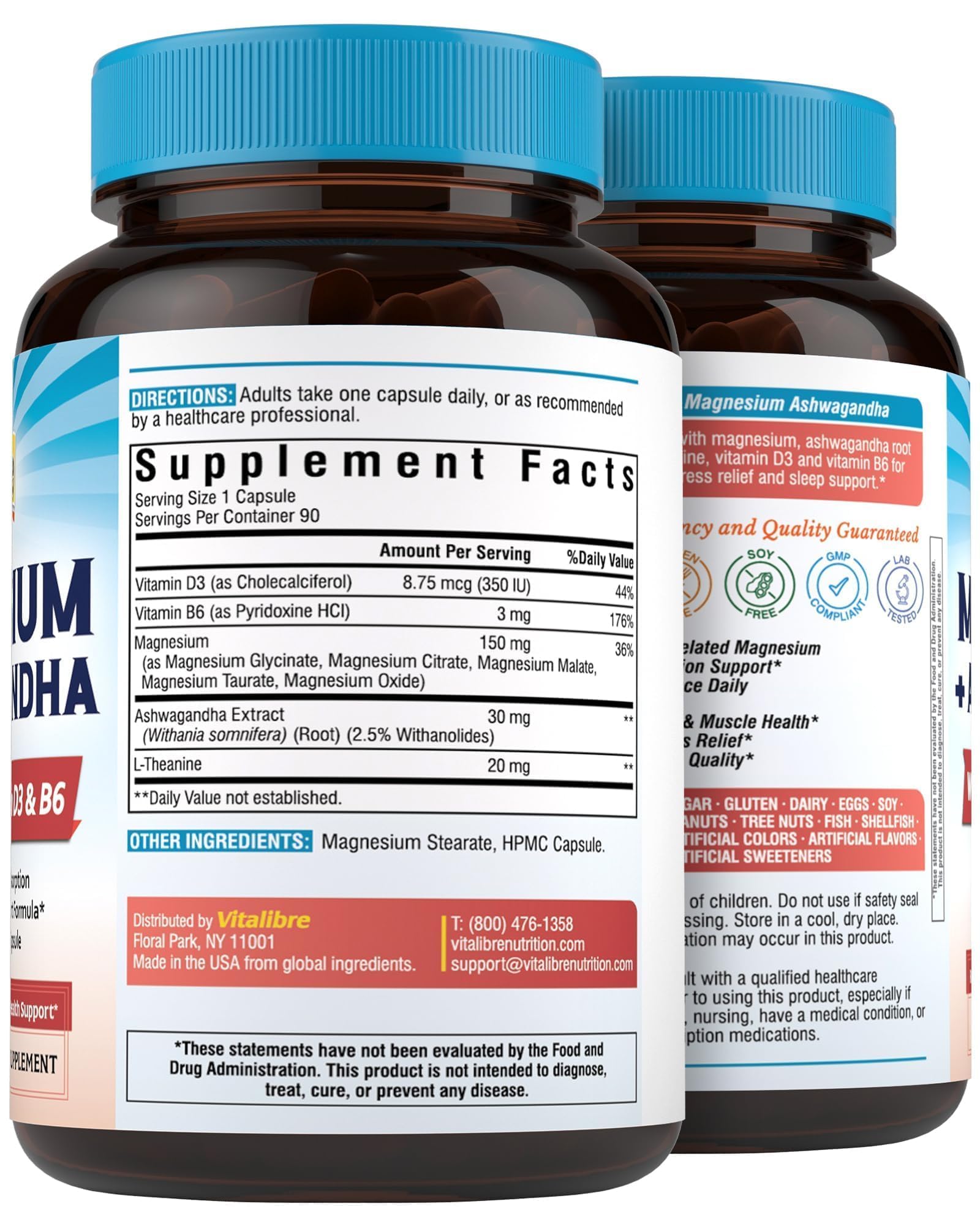 Vitalibre Magnesium Complex in hand indicating portable wellness on the go.