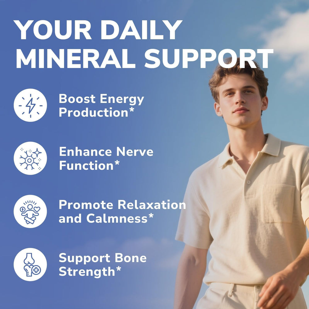 Vitalibre Magnesium Malate usage image depicting simple, daily capsule routine.