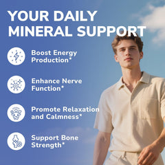 Vitalibre Magnesium Malate usage image depicting simple, daily capsule routine.