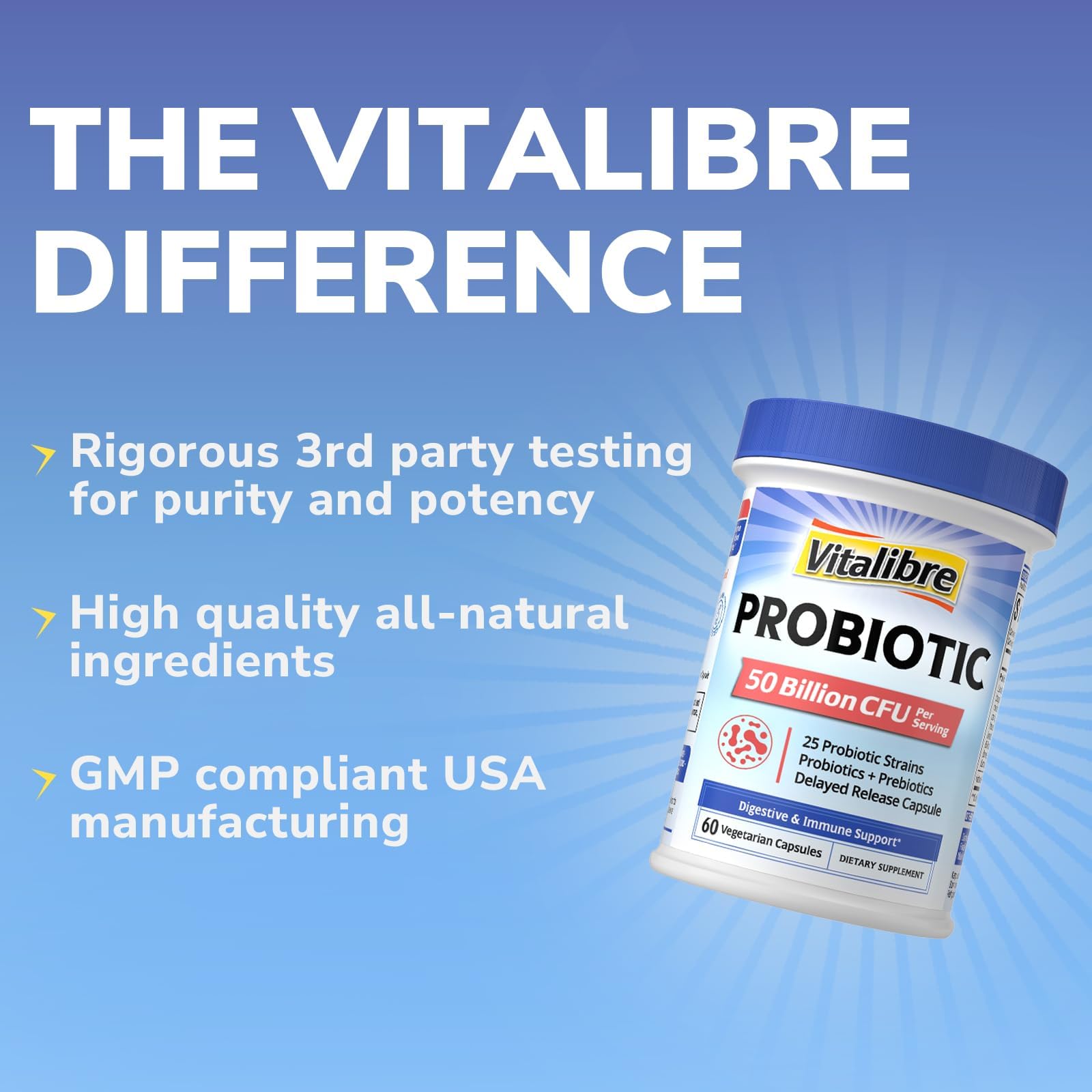 Morning routine with Vitalibre Probiotic for gut health.