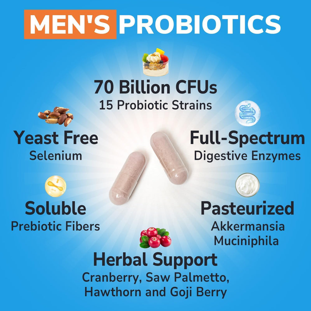 Vitalibre Probiotics for Men Akkermansia Muciniphila glass highlights enhanced gut support.