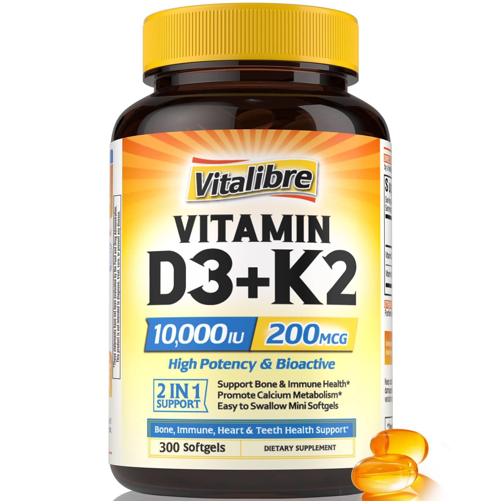 Vitalibre softgel bottle for daily bone support.