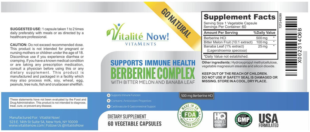 Vitalite Now bottle label close-up conveys GMP quality and non-GMO ingredients.