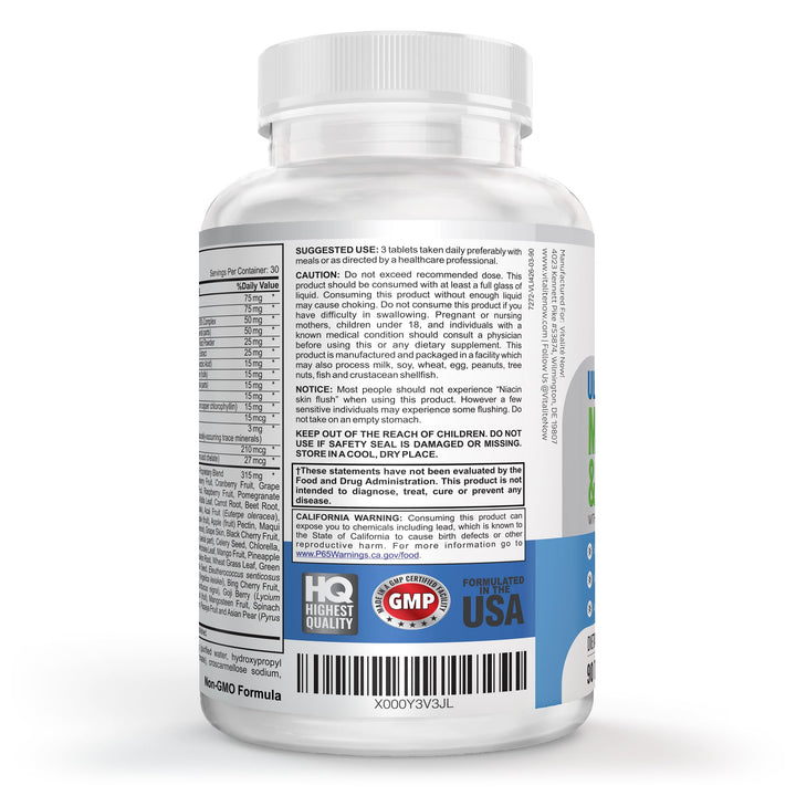 Vitalité Now powder dissolved in water illustrating easy consumption and greens-based nutrition.