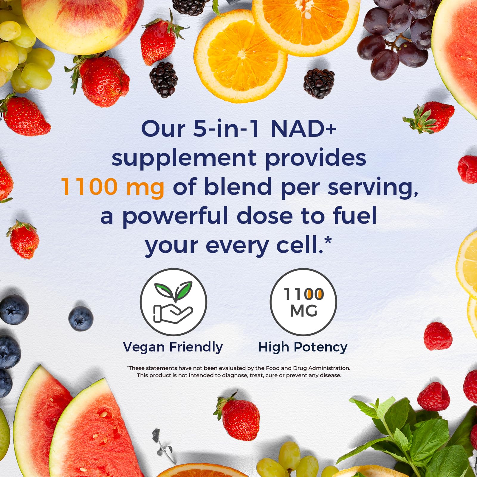 Vitalitown NAD+ bottle displays non-GMO seal and allergen-free focus