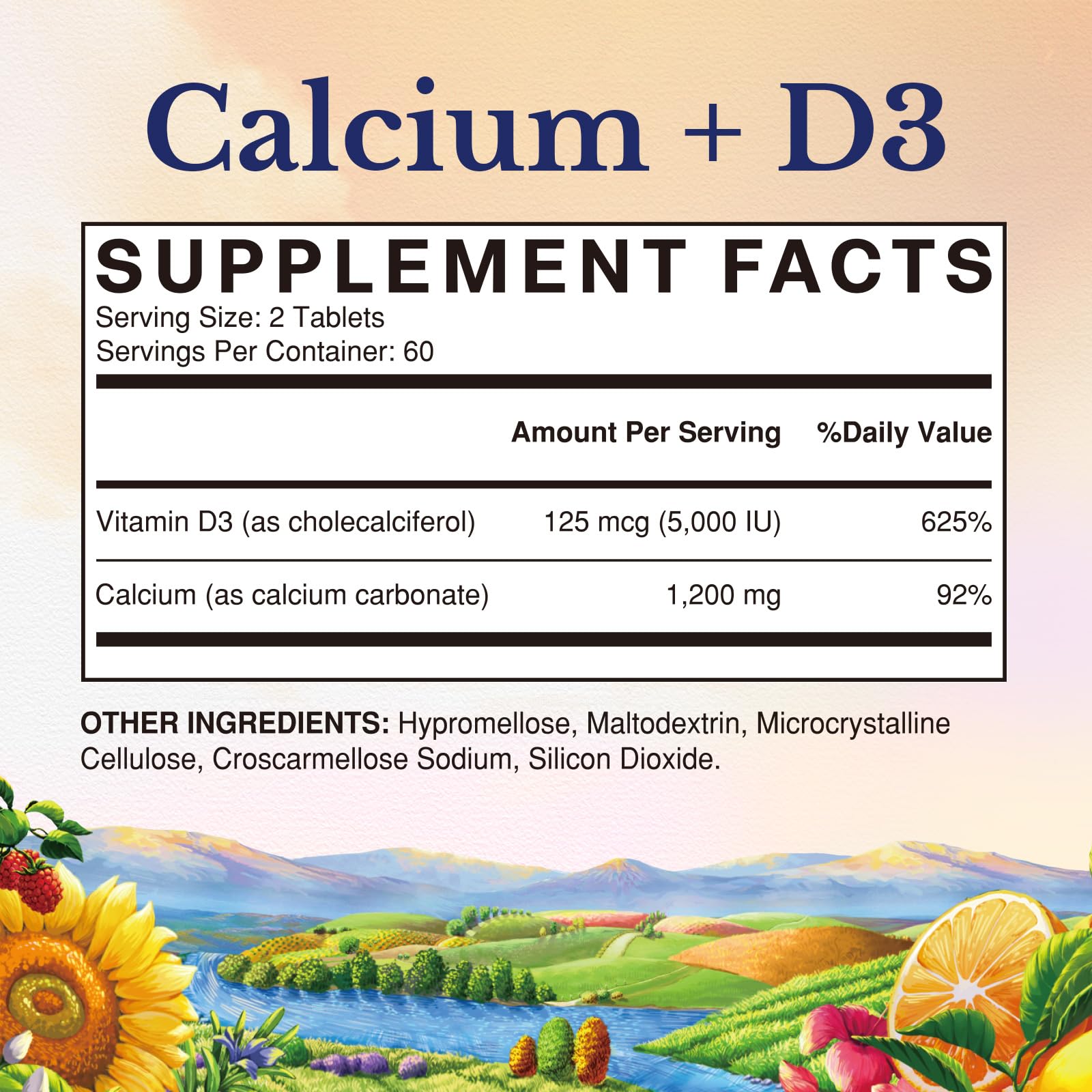 Vitalitown Calcium 1200 mg tablets—easy-to-swallow daily supplement.