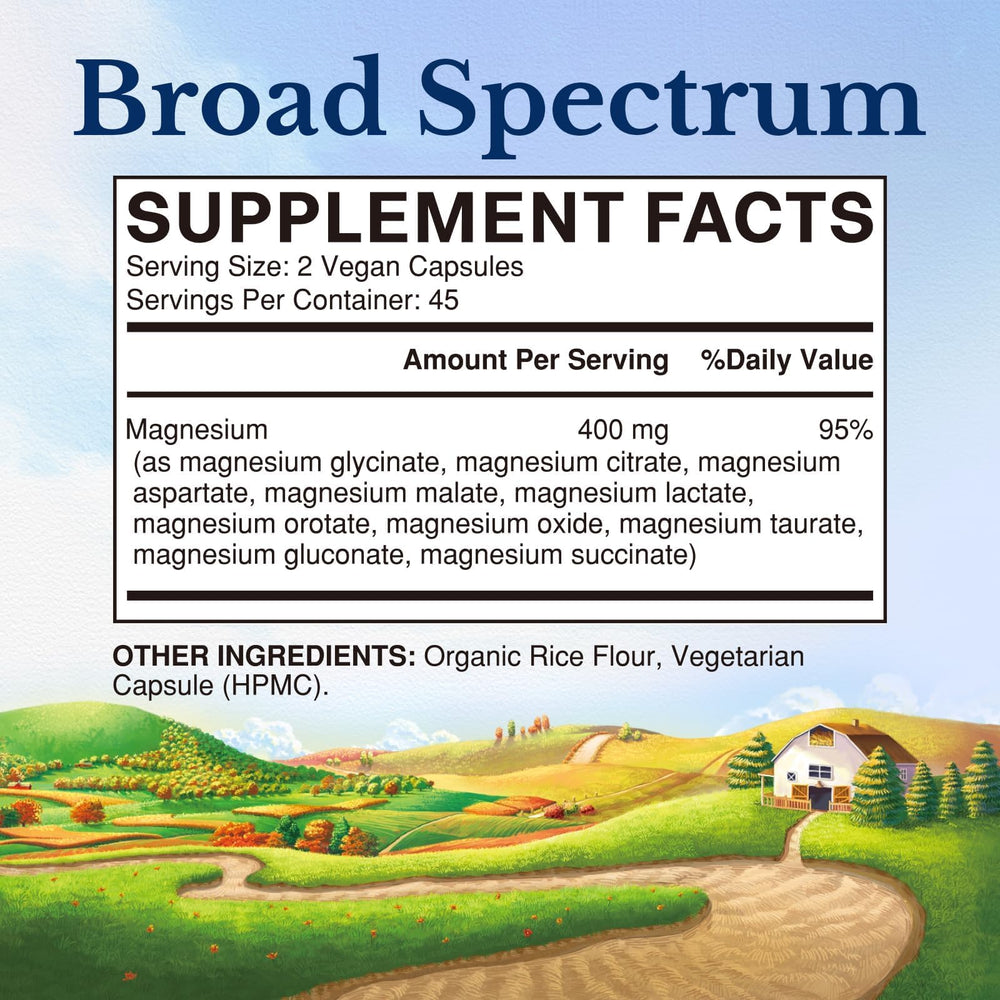 Closeup of Vitalitown Magnesium capsules highlighting chelated forms for absorption.