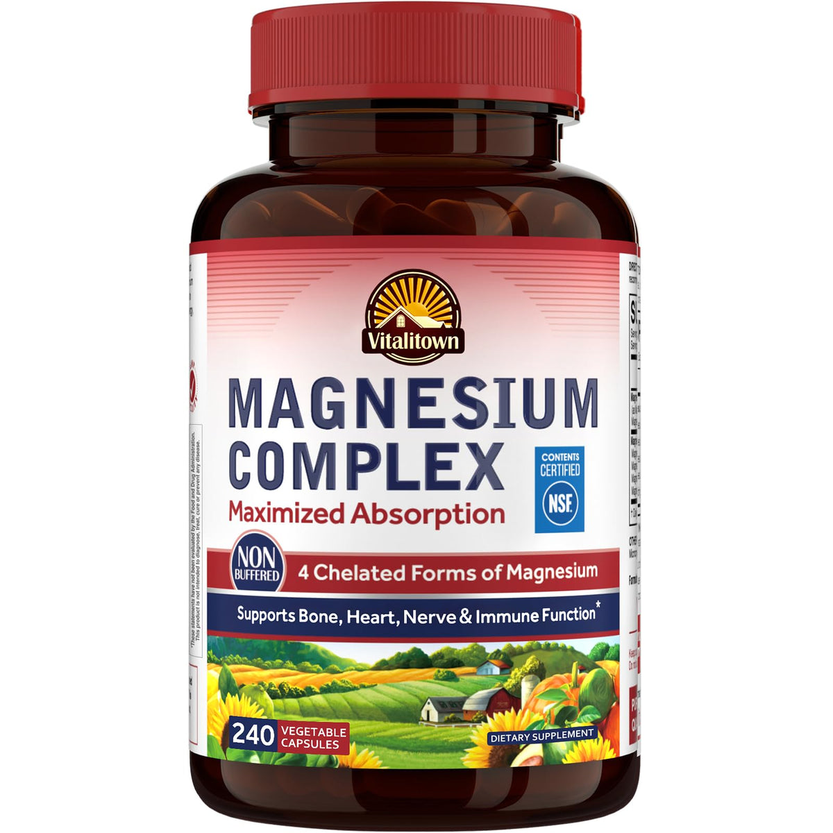 Vitalitown Magnesium Complex bottle front for daily supplementation