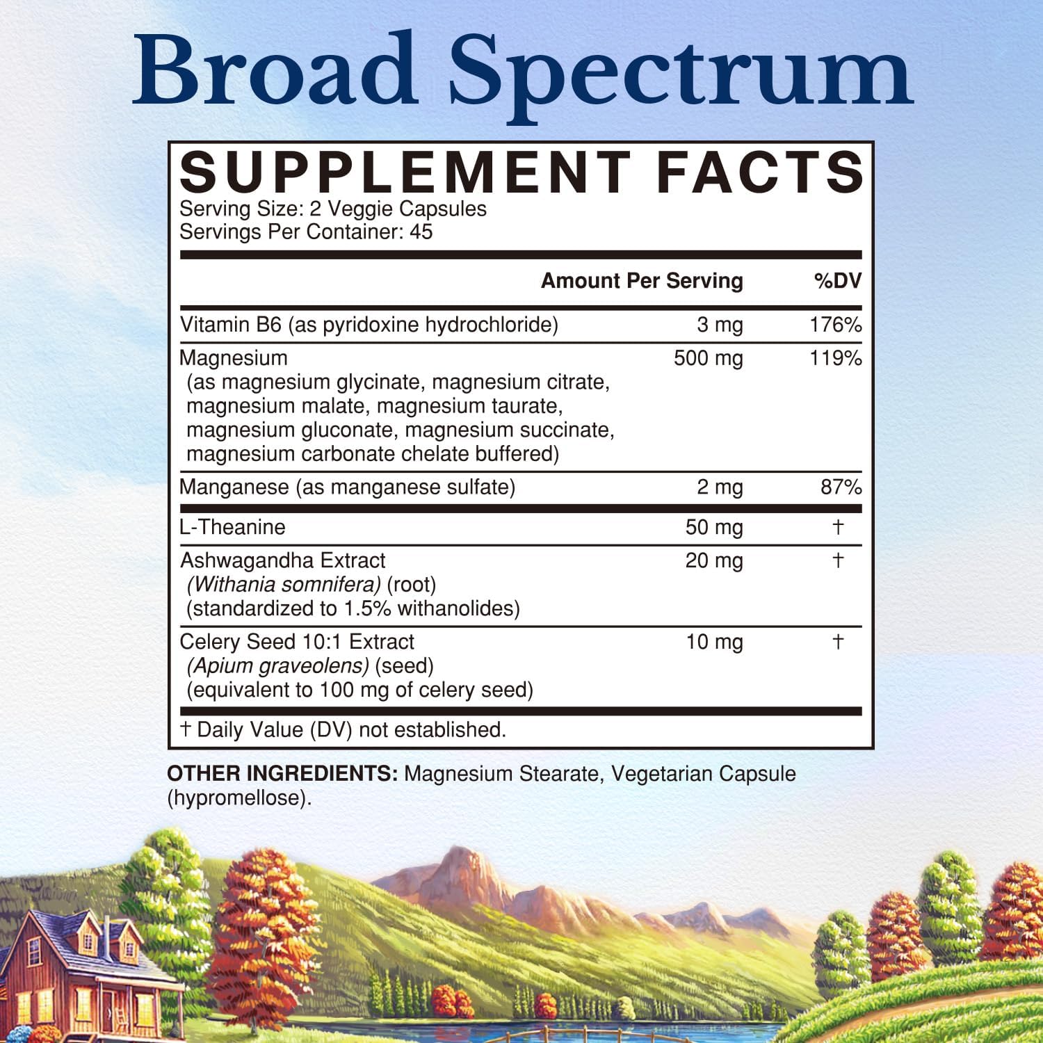 Vitalitown Magnesium Complex capsules closeup highlights easy-to-swallow form for absorption.