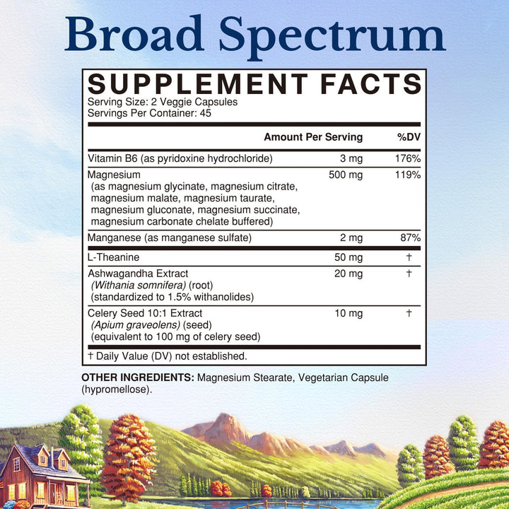 Vitalitown Magnesium Complex capsules closeup highlights easy-to-swallow form for absorption.