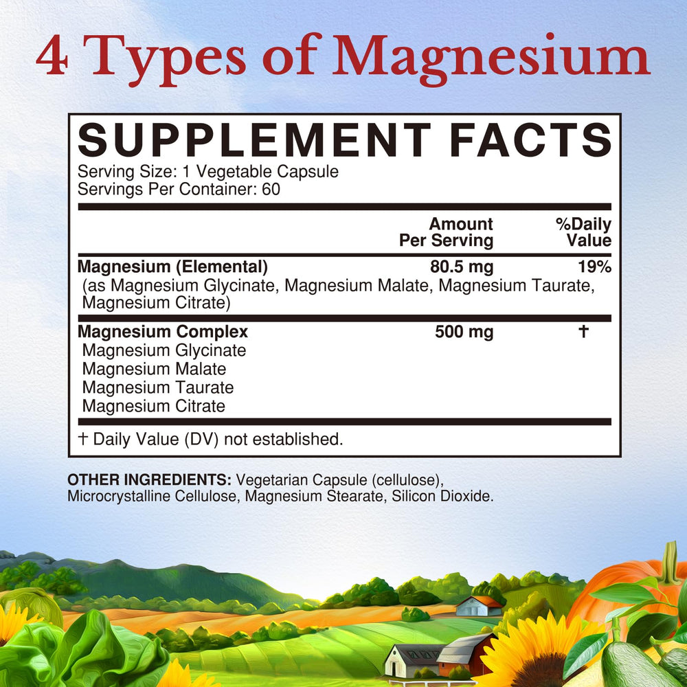 Vitalitown Magnesium Complex capsules with water, convenient daily intake