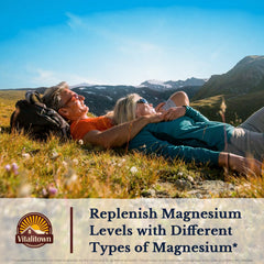 Vitalitown Magnesium Complex label info highlights ingredients and third-party testing.