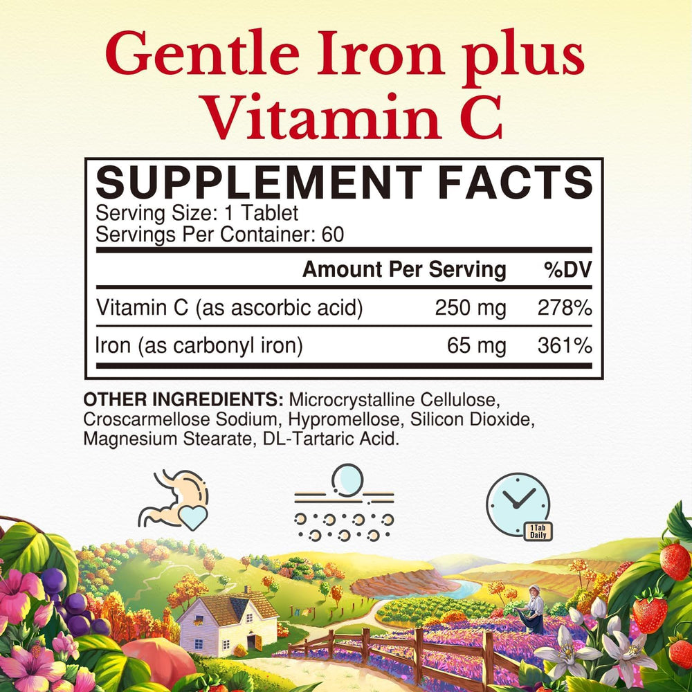 Vitalitown packaging emphasizes vitamin C for iron absorption