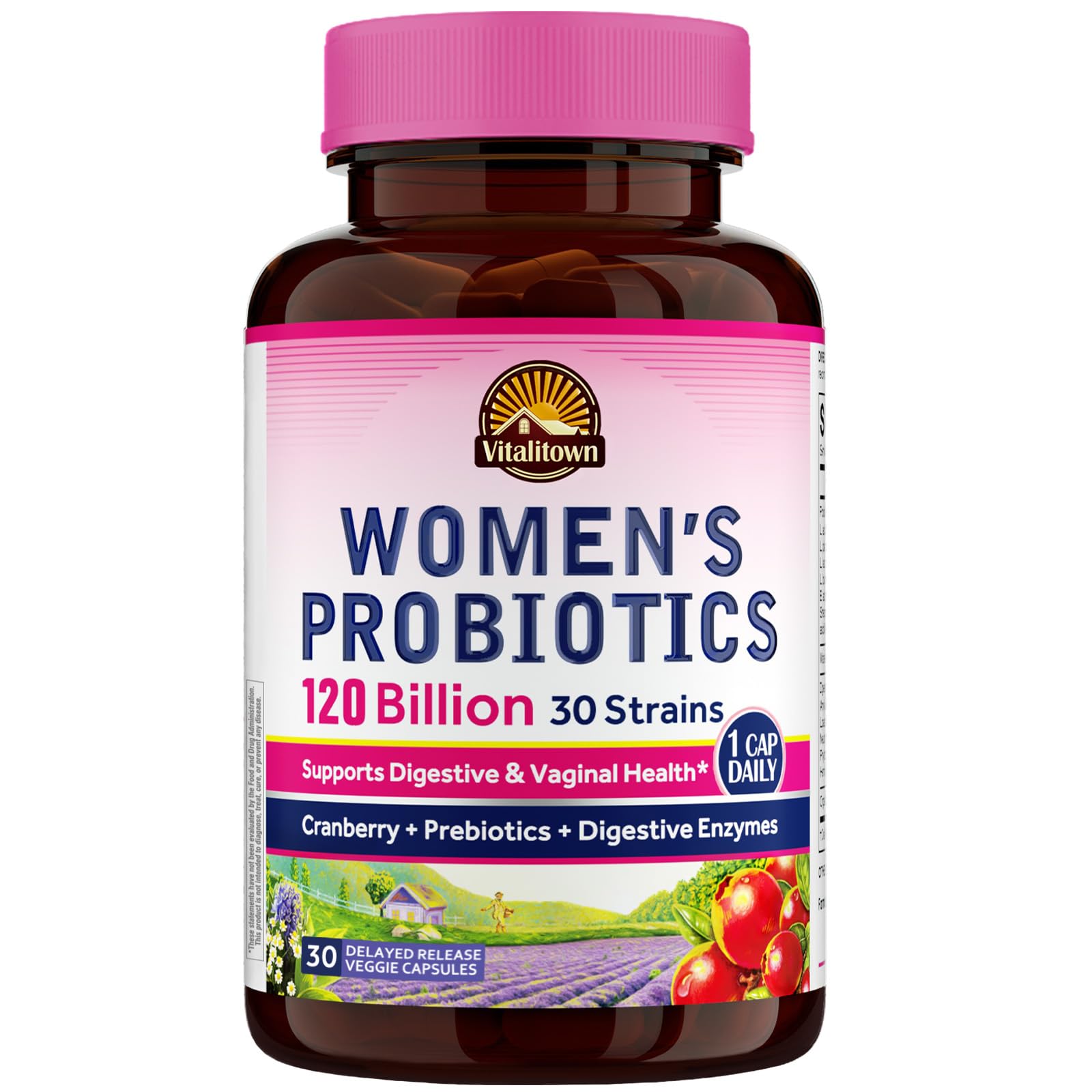 Vitalitown Women’s Probiotics bottle for daily gut balance and overall wellness