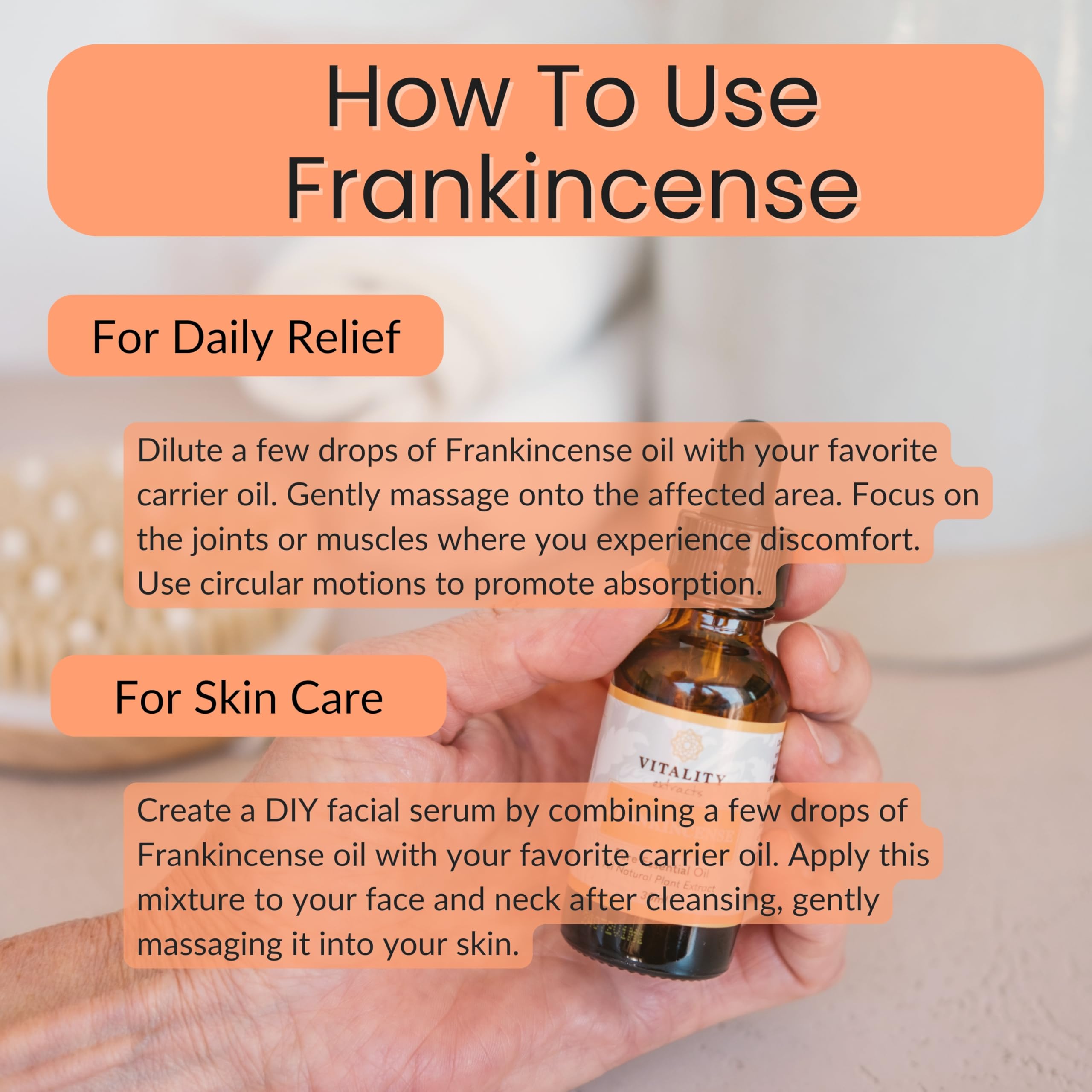Vitality Frankincense Essential Oil with dropper for skin dilution