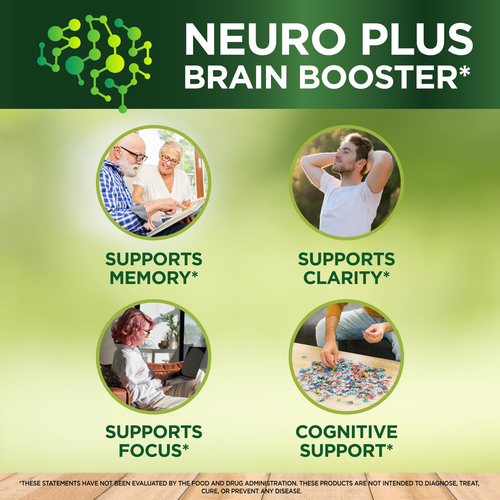 Vitalize Life Neuro Plus bottle pour demonstrates easy daily pill dosing for busy days.