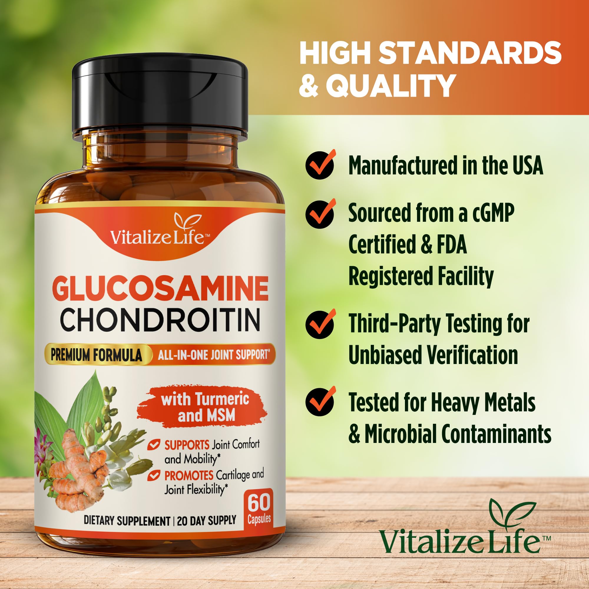 Vitalize Life packaging back label reveals ingredients and dietary details.