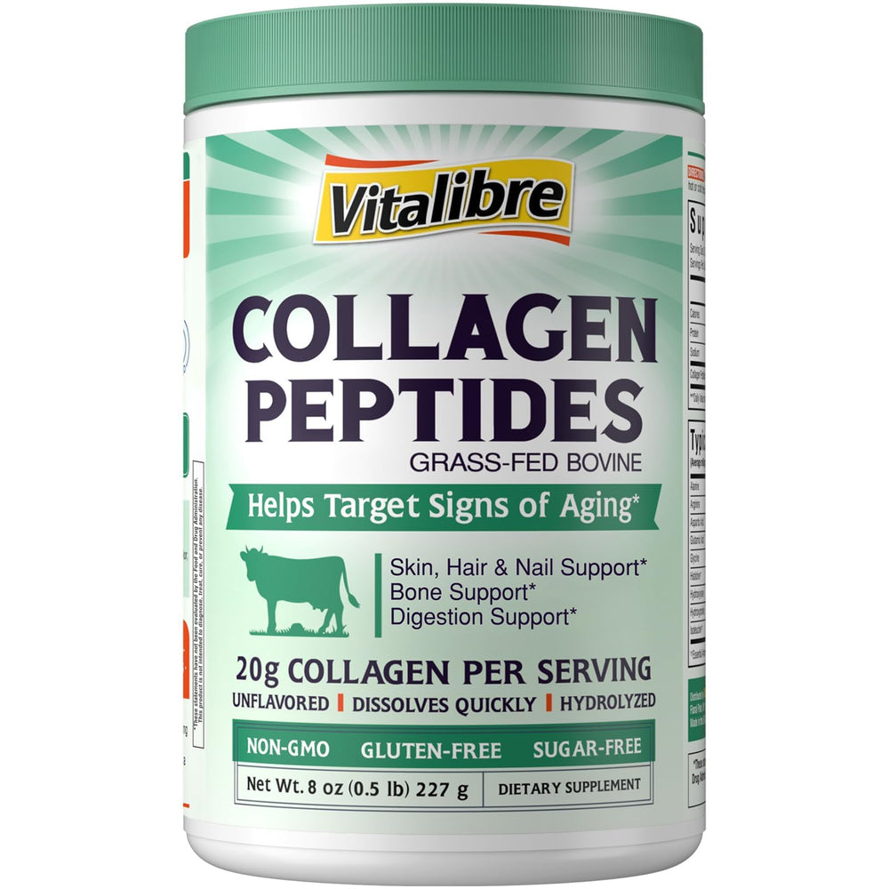 Vitalibre Colageno Bovino: botella para uso diario, piel y cabello más saludables.