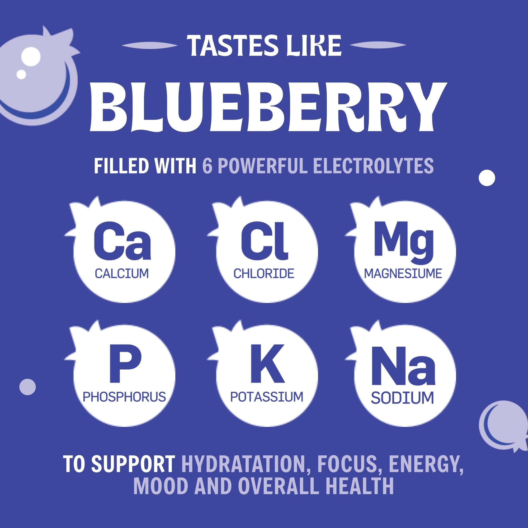 Vitalogix Naturals Blueberry Hydration Powder dissolving in water for refreshing electrolyte balance.