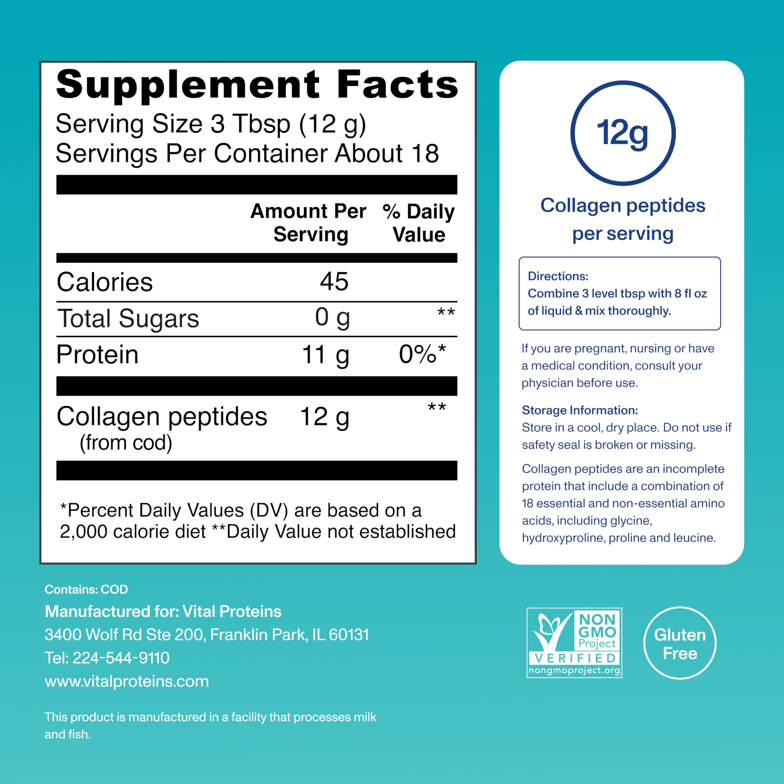 Vital Proteins peptides added to a smoothie offers convenient daily collagen support.
