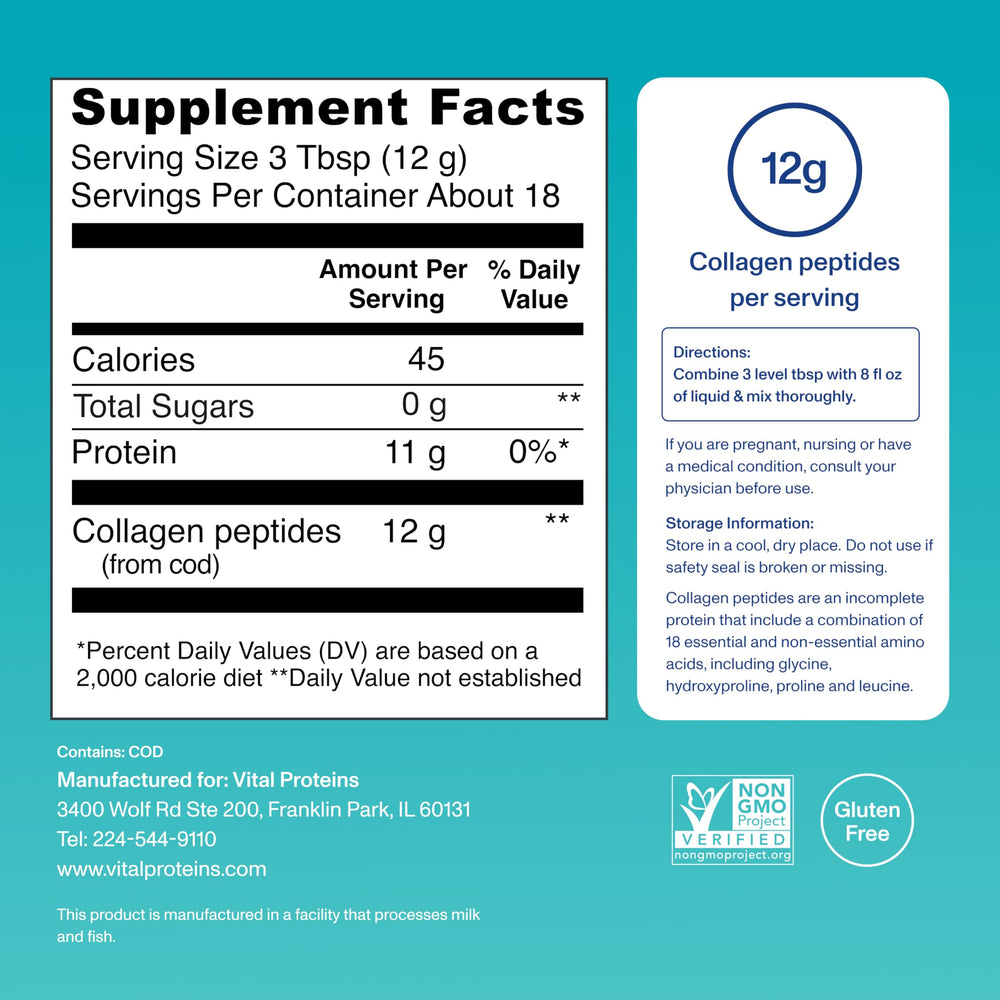 Vital Proteins peptides added to a smoothie offers convenient daily collagen support.