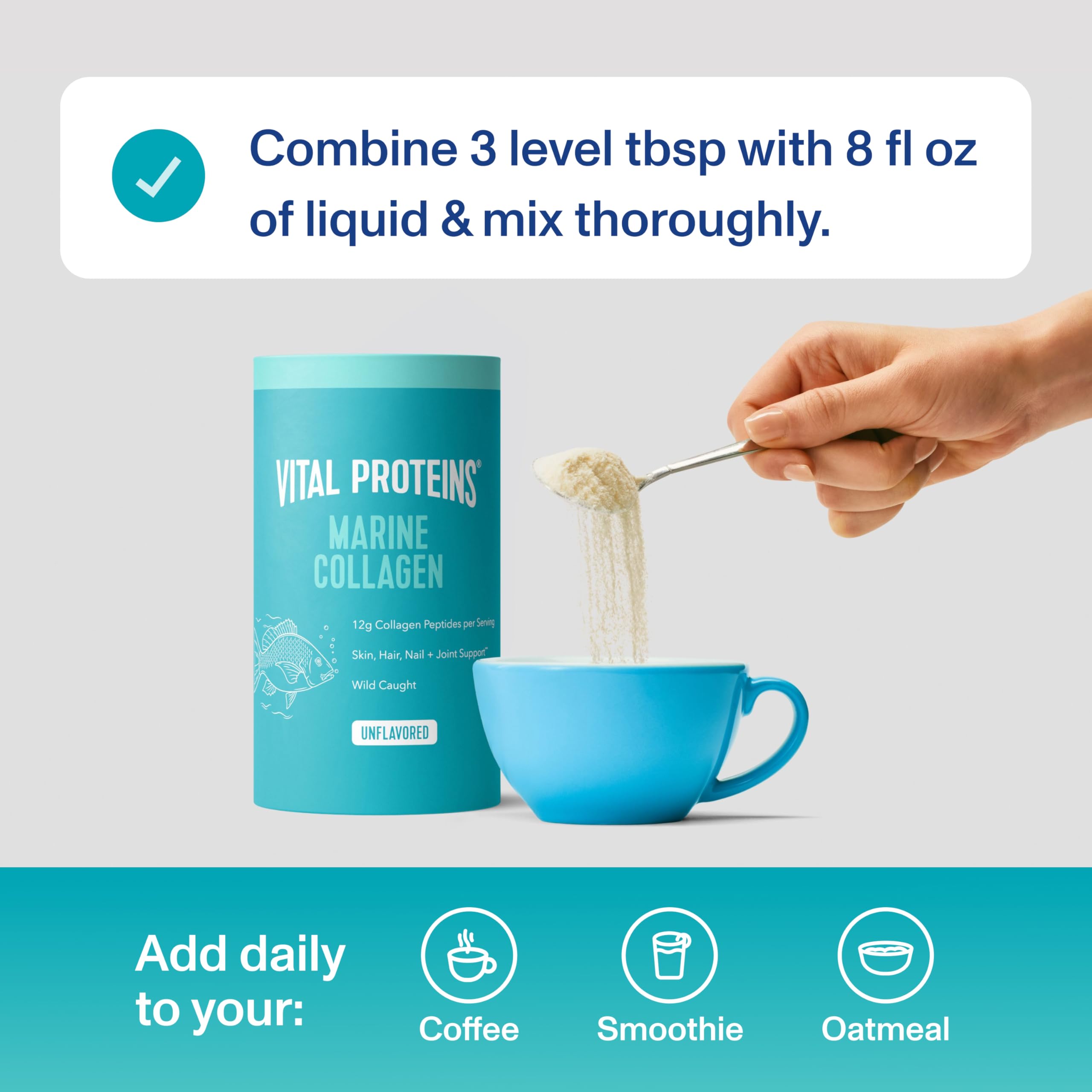 Vital Proteins peptides dissolving in tea shows simple hot liquid blending.