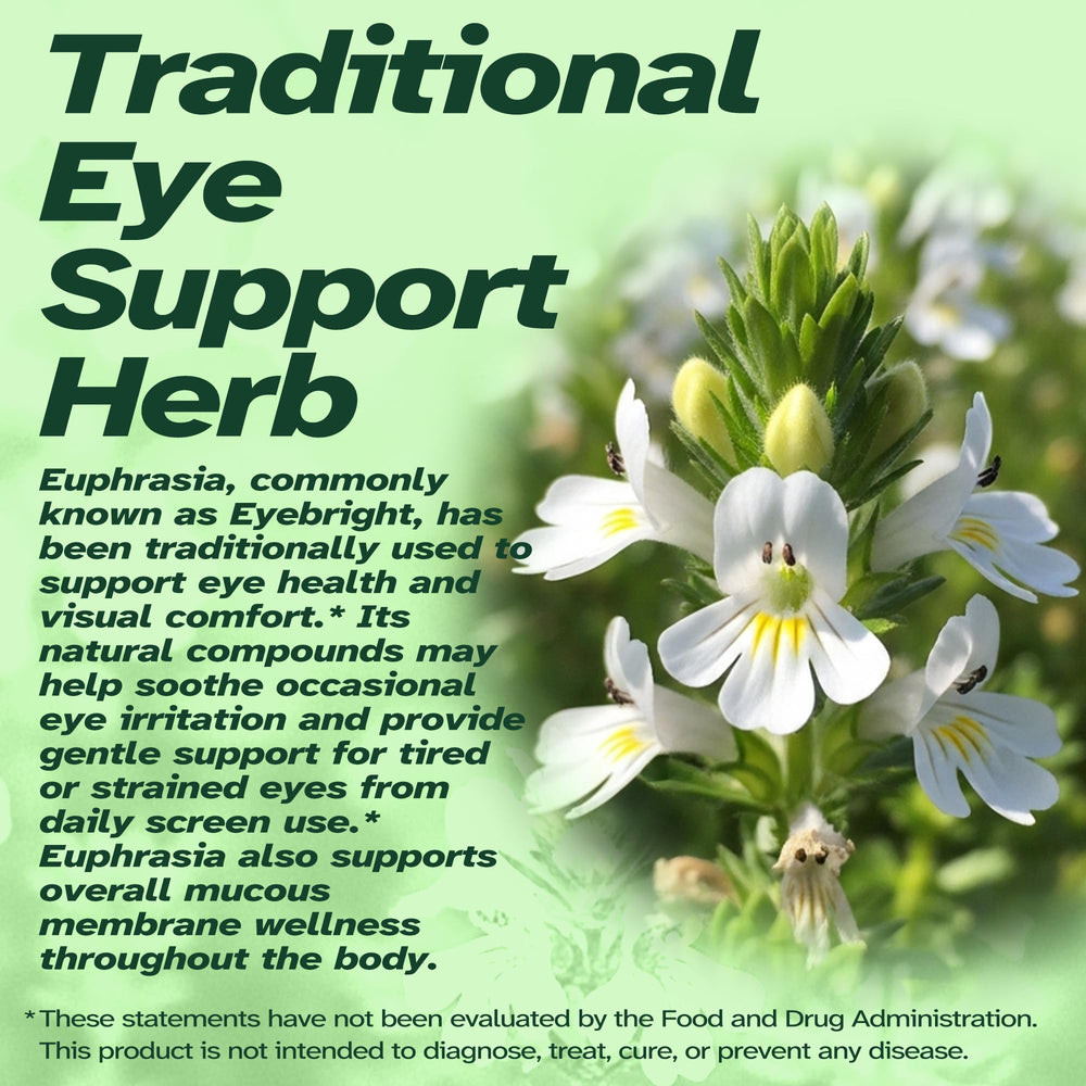 2 oz Vitalumina Eyebright bottle with a glass of water for convenient use.