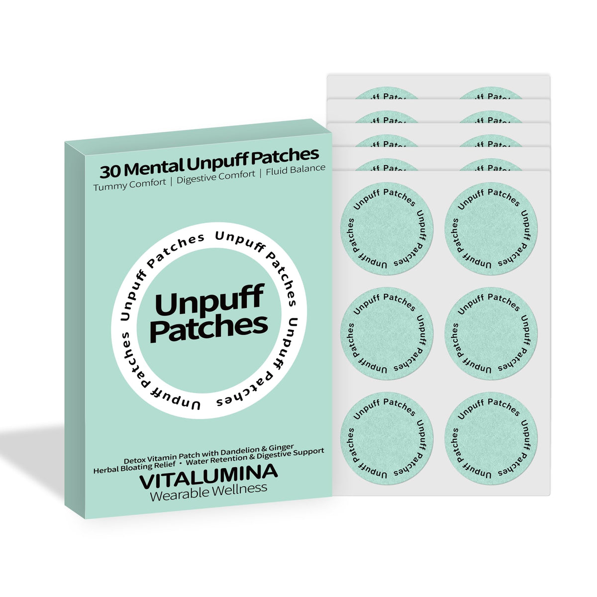 Vitalumina Unpuff Patches pack for convenient daily self-care.
