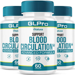 Vitaluxa GLPro Blood Support Capsules bottle front view for daily balance.