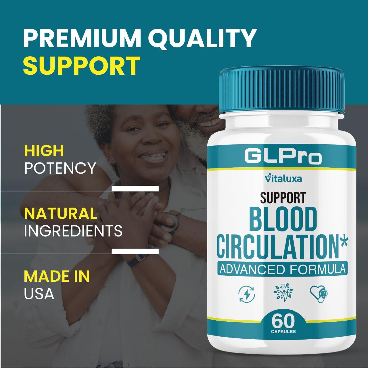 Vitaluxa GLPro capsules-pack packaging with emphasis on daily balance routine.