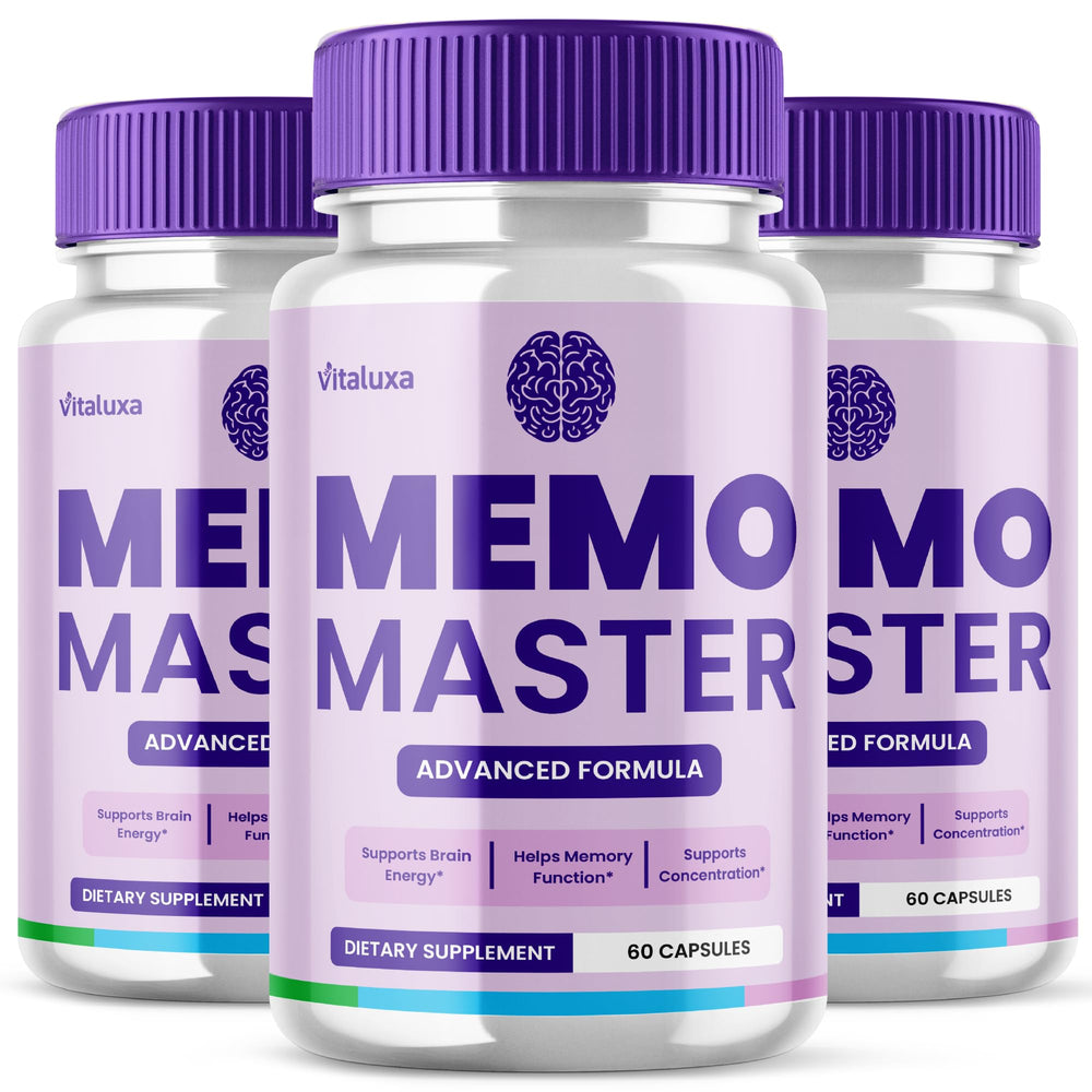 Vitaluxa Memo Master bottle front view for daily focus support