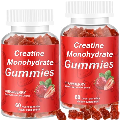 Vitaluxy Creatine Monohydrate Gummies packaging front for easy daily workouts.