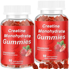 Vitaluxy Creatine Monohydrate Gummies packaging front for easy daily workouts.