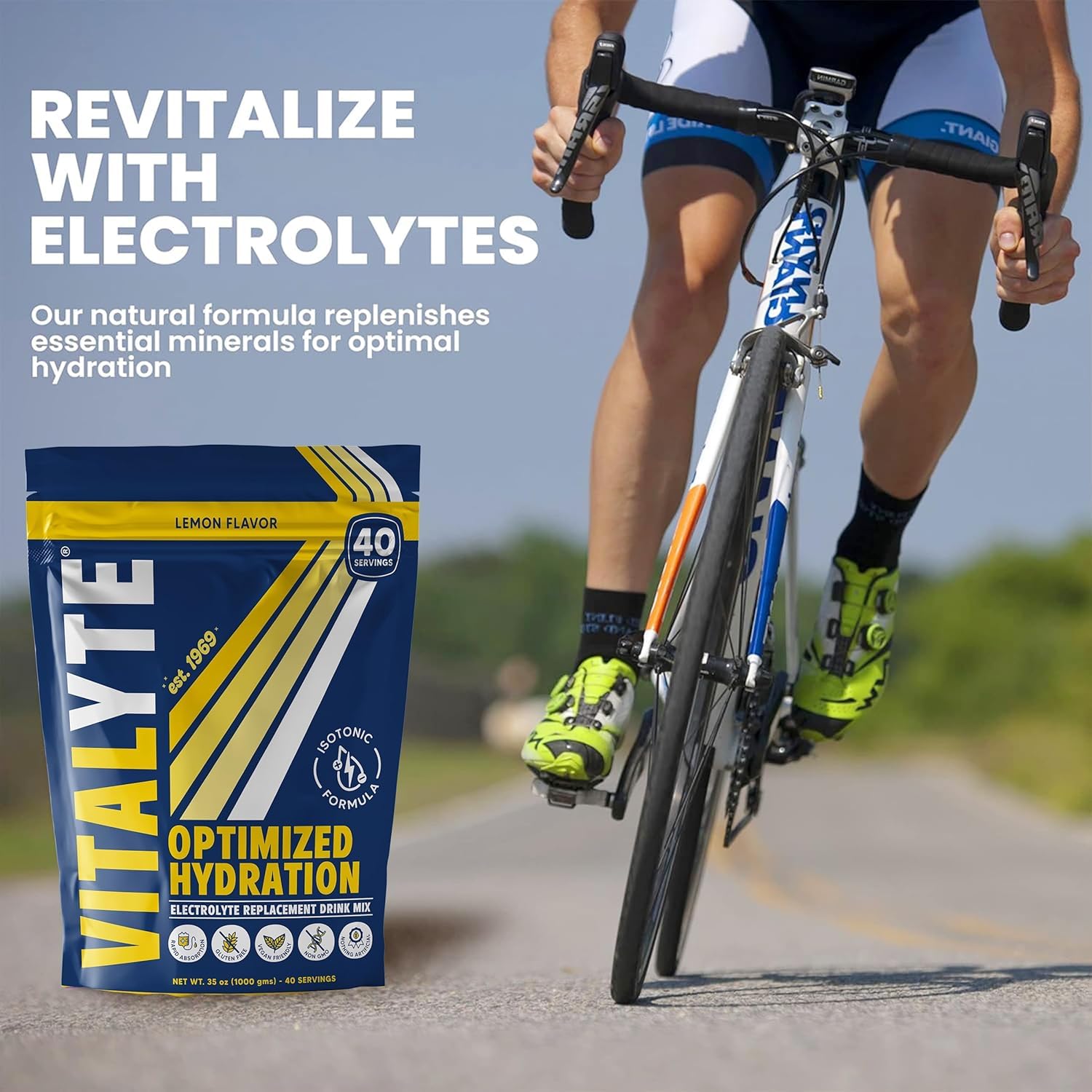 Vitalyte active athlete in motion emphasizes endurance support after training