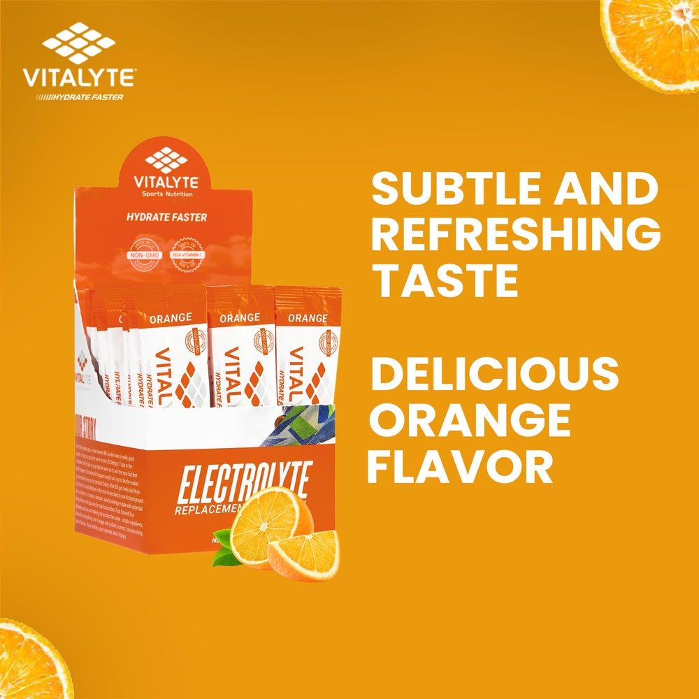 Vitalyte orange label close-up emphasizing clean ingredients and no artificial additives.