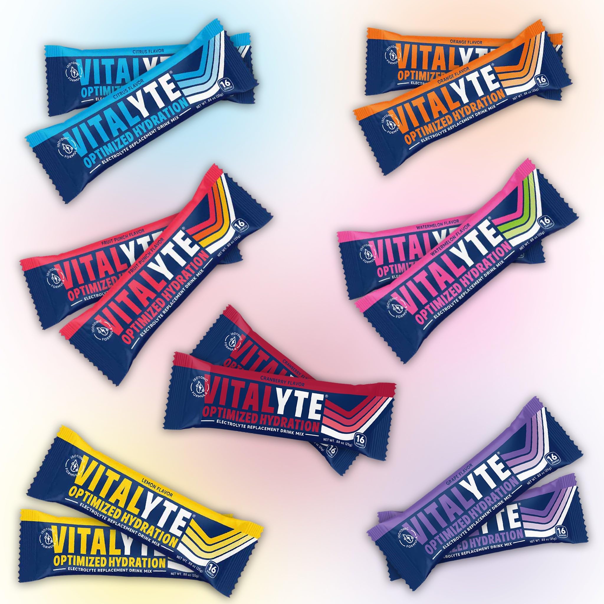 Vitalyte variety pack of fourteen packets ready for on-the-go hydration.