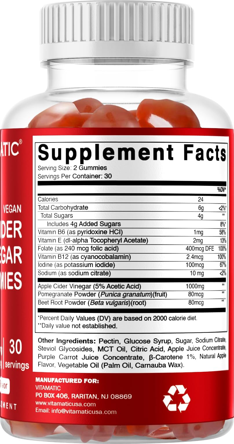 Vitamatic ACV Gummies concept suggests energy support and digestion aid.