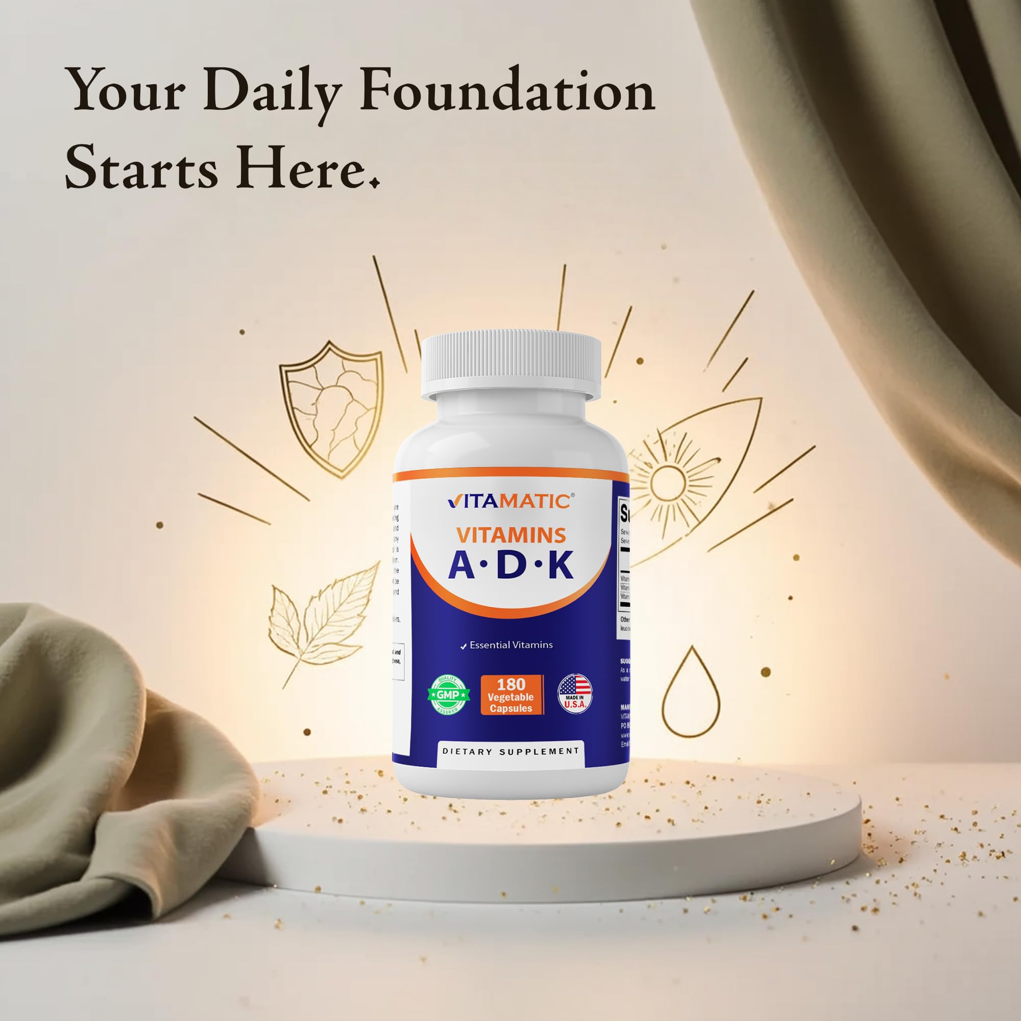 A serving scoop beside capsules illustrating daily dosage routine.