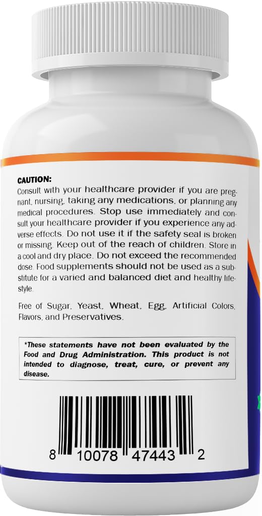 Vitamatic Alpha Lipoic Acid ingredients panel indicating non-GMO and gluten-free attributes.