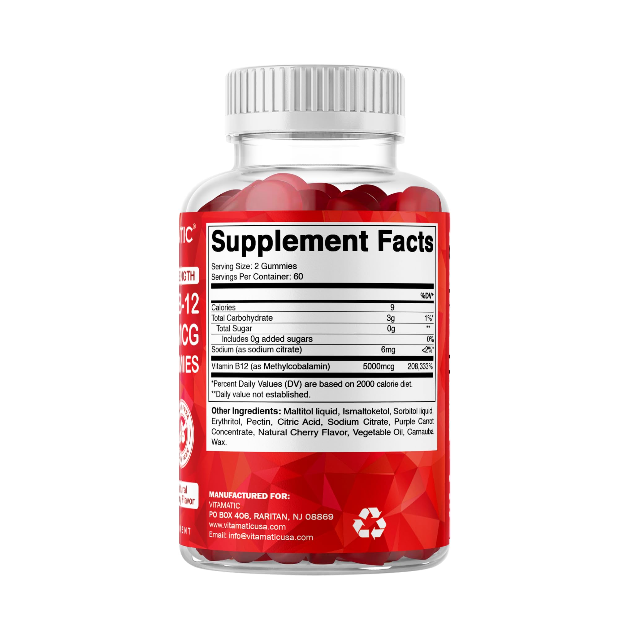 Vitamatic B12 gummies two-pack front view.