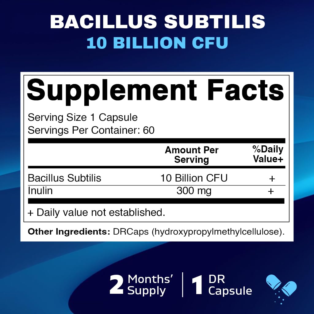 Vitamatic Bacillus Subtilis capsules close-up highlighting capsule design