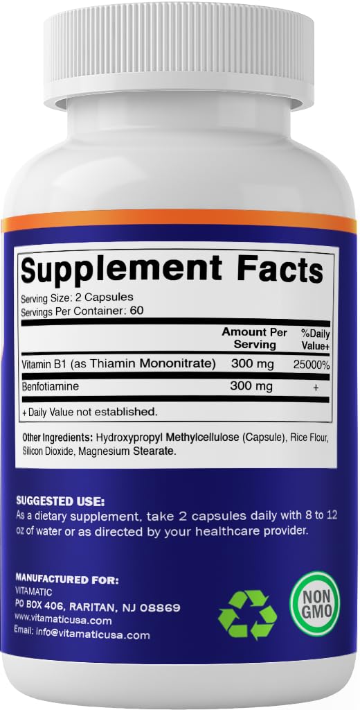 Vitamatic Benfotiamine 300mg daily use in a simple, everyday routine.