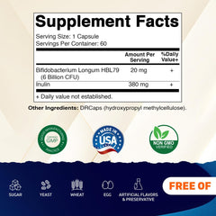 Vitamatic Bifidobacterium Longum capsules in DRcaps protect ingredients from stomach acid.