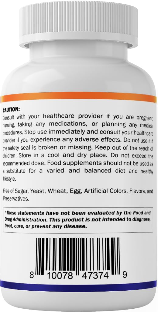 USA GMP seal on Vitamatic Biotin 5000mcg packaging indicating quality.