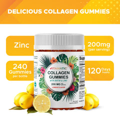 Vitamatic tropical-flavored gummies with fruit slice visual