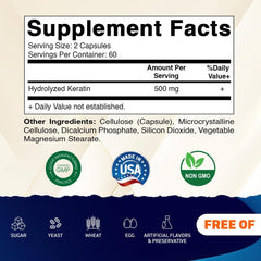 Etiqueta del producto Vitamatic keratina hidrolizada